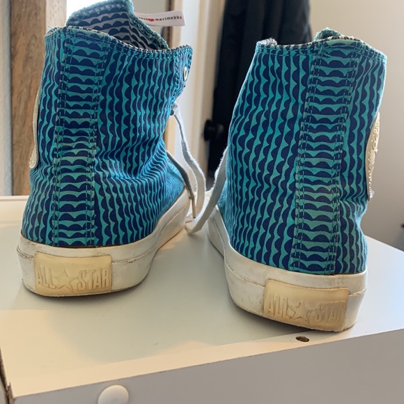 Marimekko for Converse high top turquoise print All Star sneakers women’s size 8 - Picture 4 of 15